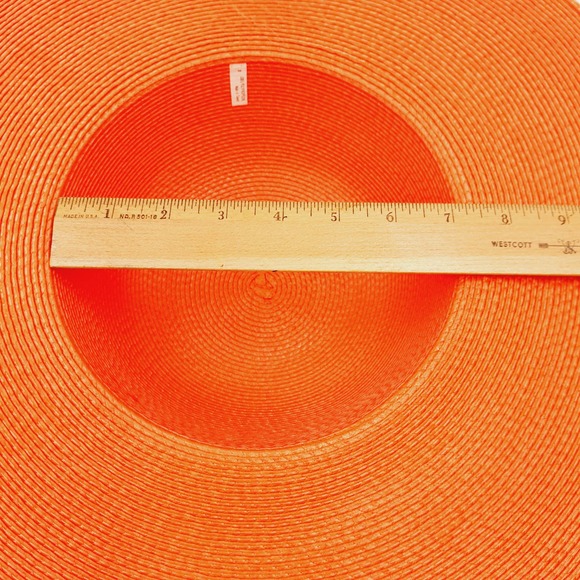 Vtg Ladies Orange Fashion Lg Wide Brim Floppy Straw Hat main image 11